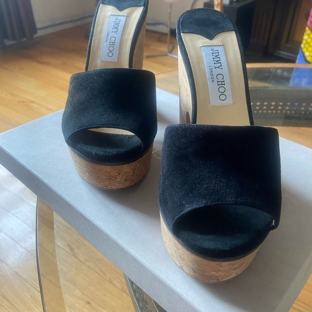 Jimmy Choo Black Platform Sandals